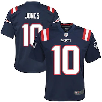 youth nike mac jones navy new england patriots game jersey_